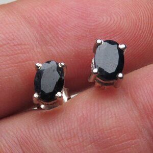 *925 Sterling Silver Genuine Sapphire Earring Studs